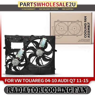 Dual Engine Radiator Cooling Fan with Control Model Assembly for Audi Q7 11-15