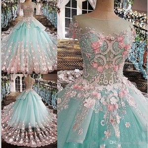 mint green ball gown