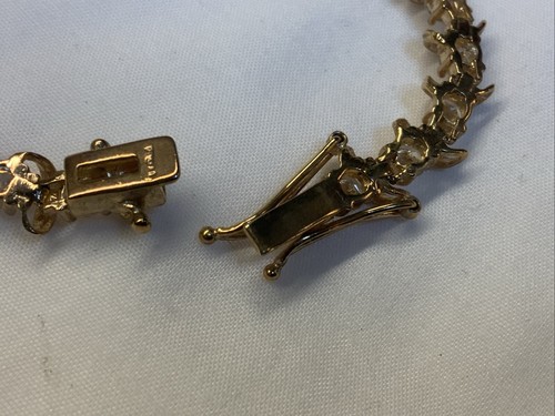 "Brazalete de tenis romano chapado en oro circonita cúbica remolino 7""" - Imagen 5 de 7