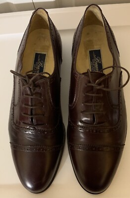 Cole Haan Mens Sz 10M Bragano Burgundy Leather Oxford Cap  display picture 3