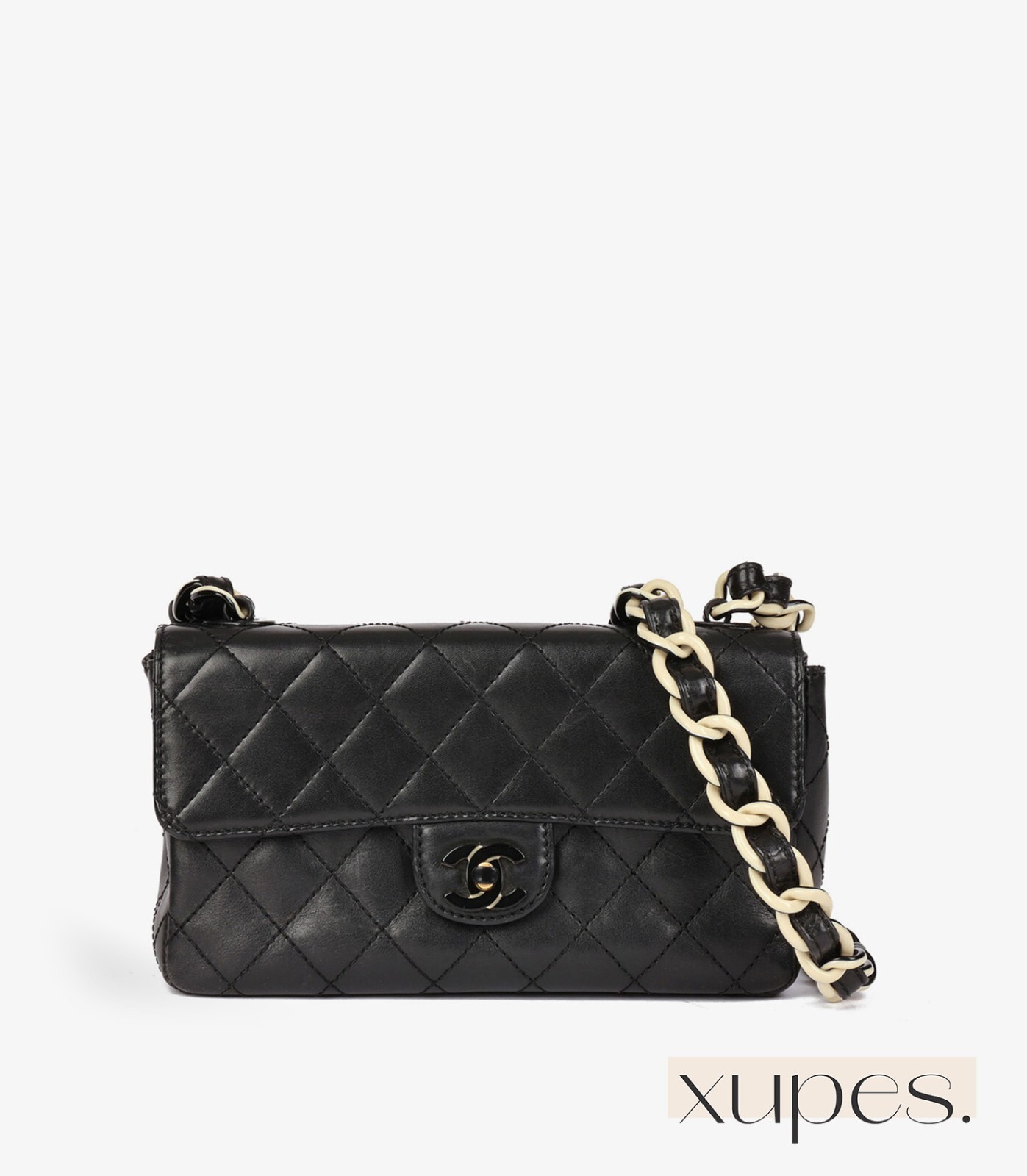 Chanel Black Quilted Lambskin Vintage Mini Classic Single Flap Bag