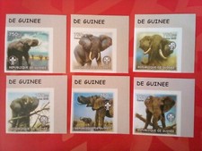 Guinée 750fx6 éléphants Neuf MNH 2002 yv 2186** imperf