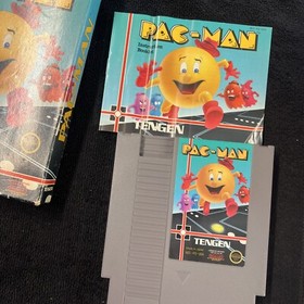PAC MAN -- NES Nintendo Original Classic Authentic Tengen Grey Game TESTED