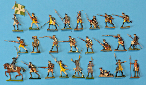 Soldats De Plats D'étain – 25 Figurines Infanterie Française Premier Empire – Peinture Amateur