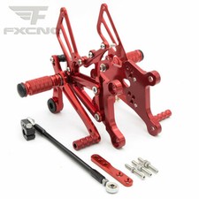 FXCNC CNC Adjustable Footpegs Rearsets For RS125 2T 1996-2010 2009 2008 2007 Red