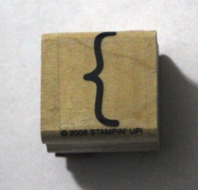 Curly Bracket { Small 1'' Rubber Stamp Stampin' Up! 2006