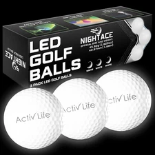 Activ Life Super Bright LED Golf Balls, 8 Minutes to Retrieve Ball & 40 Hours Ba