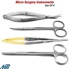 Surgical Suture Removal Scissors Castroviejo Needle Holder TC Micro Surgery Kit