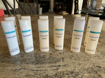 Lot of 12 Neutrogena Clean Normalizing Shampoo Conditioners & Lotion Travel Size