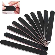 10 PCS Professionelle Double Sided 100/180 Grit Nail Files Emery Board Black 