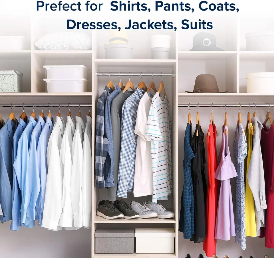 Paquete de 20 y 80 perchas de madera acabado natural premium utopía hogar Foto 2 de 4