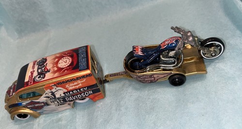 Hot Wheels Dairy Delivery Harley Davidson, Matchbox Cycle Trailer It’s A Custom - Picture 4 of 17