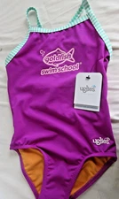 Dolfin Girl's Uglies Purple One Piece Swimsuit Size 12 NWT