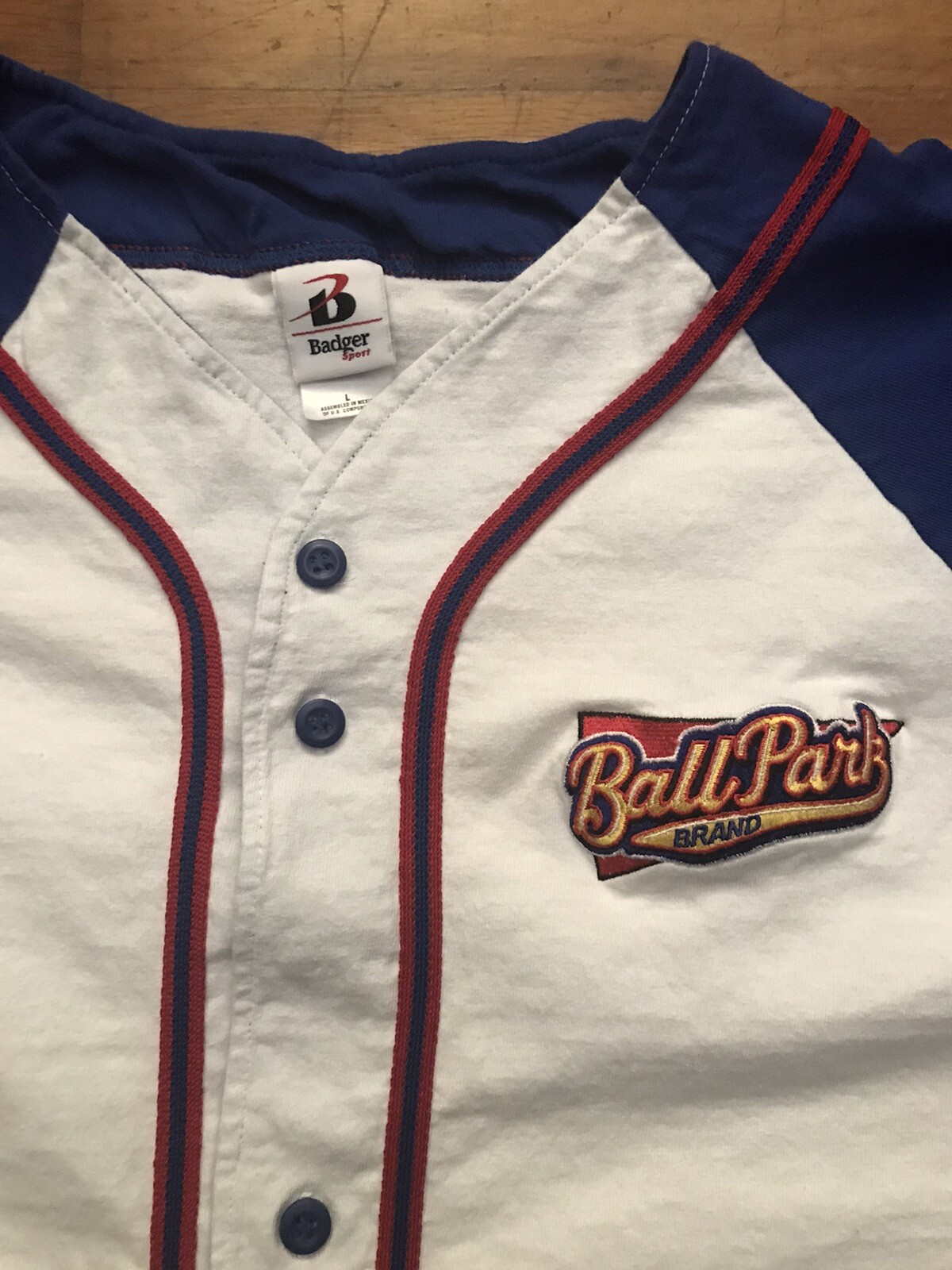 Ballpark Brand Badger Sports Baseball Jersey Size Lar… Gem