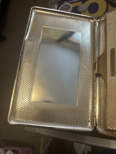 Vintage FOREIGN BRAND LEATHER CIGARETTE CASE-MIRROR STYLE - Foto 7 di 7