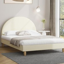 Oikiture Bed Frame Queen Double King Single Size Fabric Arched Beds Platform