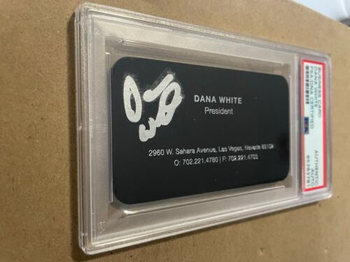 DANA WHITE autograph UFC President CEO Business Card Signed PSA/DNA slab MINT - Picture 2 of 3