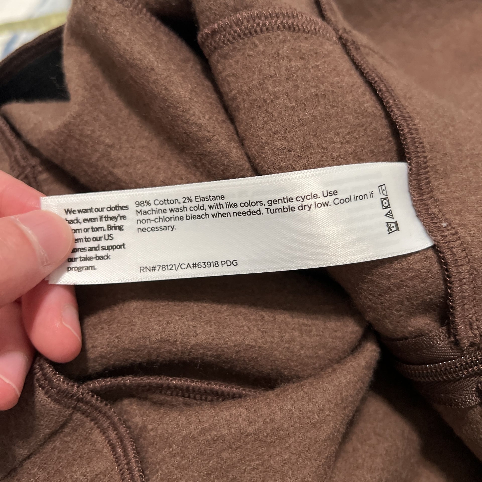 ALTRA Pantalone Eileen Fisher in feltro di cotone bollito gamba larga taglia small marrone