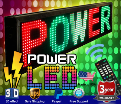 THREE COLOR LED SIGN 22'' x 60'' R.G.Y. PROGRAMMABLE SCROLLING MESSAGE BOARD USA