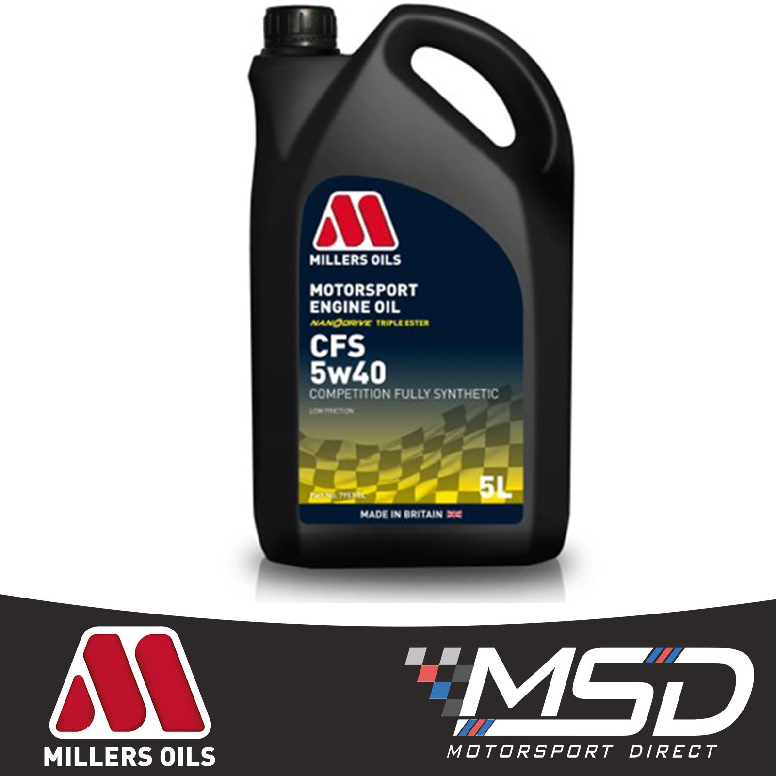 Millers CFS 5W40 5 Litres 5L Nanodrive Fully Synthetic Competition Engine Oil