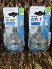 Philips Avent Slow Flow Anti-Colic Nipples 2 Ct BPA Free 1m New Sealed 2