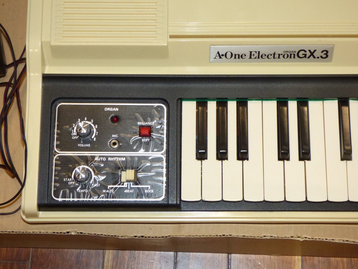 A-one electron G.X 電子オルガン レトロ 動作品 VINTAGE A-ONE ELECTRON GX.3 ORGAN MADE IN JAPAN BOXED TESTED