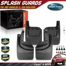 4x Front & Rear Mud Flaps Splash Guards for Jeep Wrangler JL 2023-2025 Rubicon