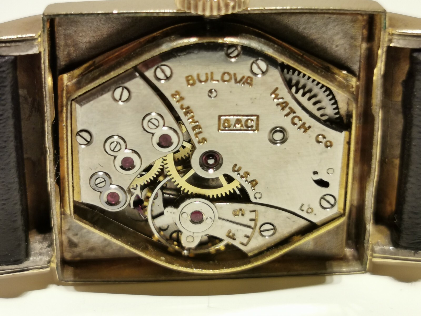 VINTAGE RARE NICE RECTANGULAR USA GOLD PLATED MEN… - image 10