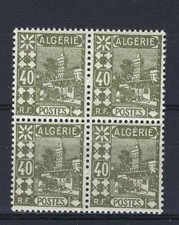 Algeria 1926 Sc# 47 Mosque French colony 40c typo block 4 MNH