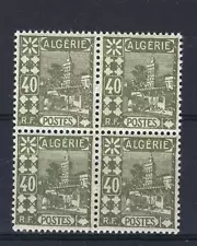 Algeria 1926 Sc# 47 Mosque French colony 40c typo block 4 MNH