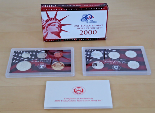 2000 United States Mint Silver Proof Set - COA and OGP