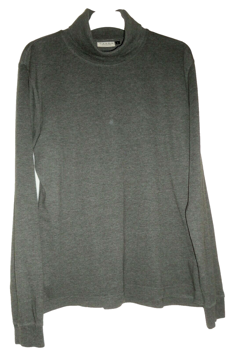 Damen T-Shirt Langarm Rollkragen C&A L dunkelgrau - Main Image