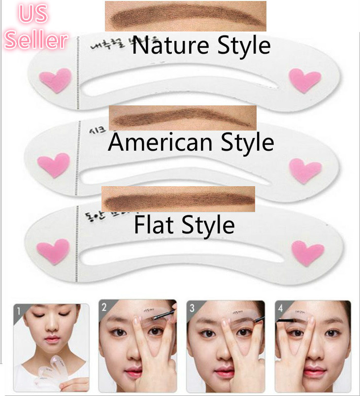 Korean 3 Style Eyebrow Grooming Stencil Kit Template Guide Makeup Shaping | eBay korean-3-style-eyebrow-grooming-stencil-kit-template-guide-makeup-shaping-ebay