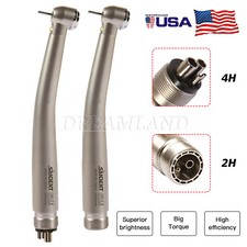 Dental LED E-generator Fiber High Speed Handpiece Air Turbine 2/4 Hole SANDENT