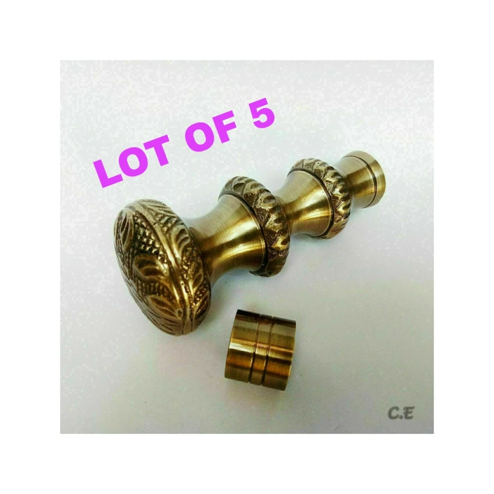 Lote de 5 piezas de latón para fiesta largo 3 redondo estilo real mango para caminar bastón Foto 2 de 2