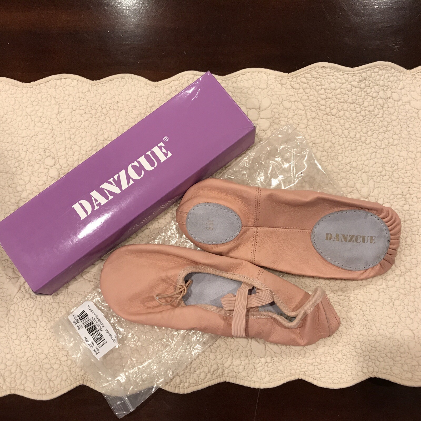 SAOLA NUOVA pantofola da ballo in vera pelle morbida Danzcue Adult taglia 9 5 rosa