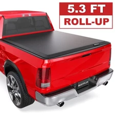 5.3FT Soft Roll-up Truck Bed Tonneau Cover w/ Lamp For 2005-2012 Dodge Dakota