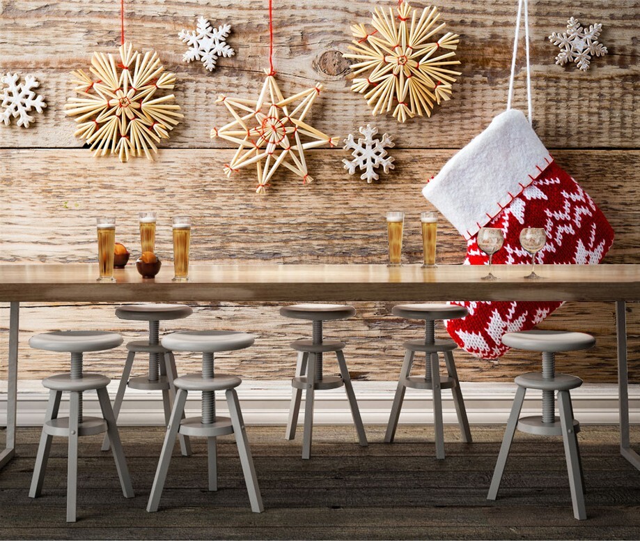 3D Christmas Wall Decoration ZHUA9991 Removable Self-Adhesive Wall Mural