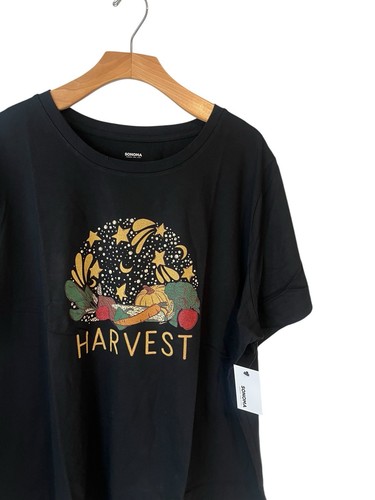 Camiseta Sonoma Para Mujer Talla Grande 3X Negra Manga Corta Cosecha Gráfico Camiseta NUEVA - Imagen 3 de 8