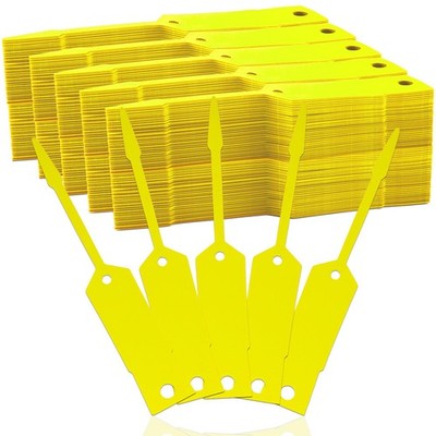 Lewtemi 1000 Pieces Self Lock Arrow ID Key Tags Car 4 1/2'' X 3/4'', Yellow 