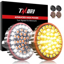 Upgraded 1157 Motorcycle Front LED Turn Signals: 2 Inch Front Bullet Turn Sig...
