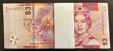 BAHAMAS 3 DOLLARS P-78 2000/2019 x 100 Pcs Lot BUNDLE QUEEN UNC BAHAMIAN NOTE