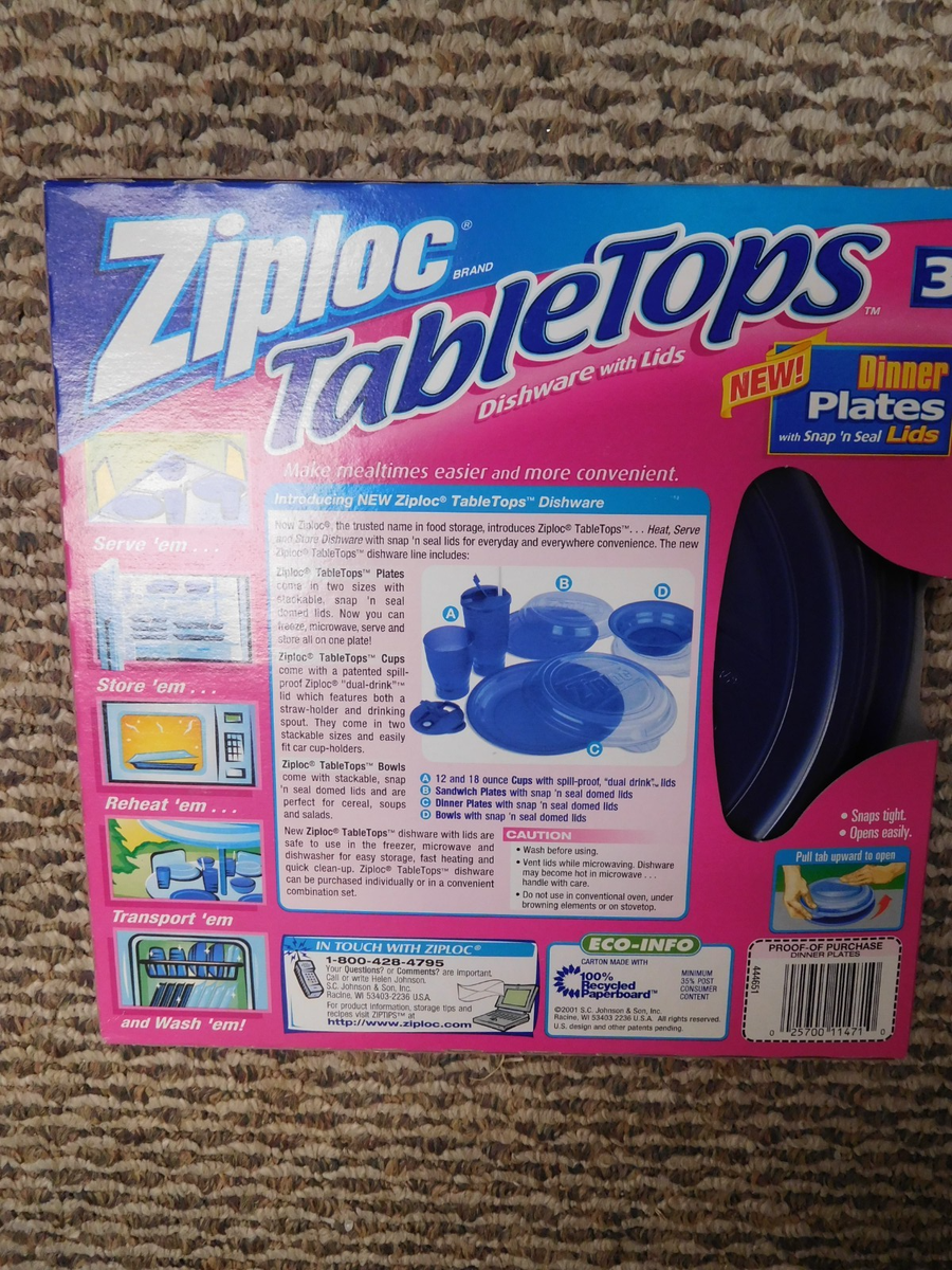 Ziploc Tabletops Dinner Plates With Snap N' Seal Lids 3 From 2001