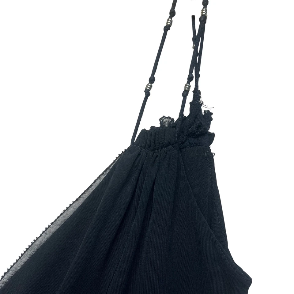 Elie Tahari Black Dress Cocktail Party Spaghetti Strap V Neck Little Black Dress - Image 2 of 4