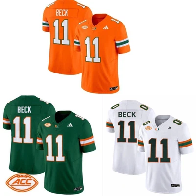 Carson #11 Beck Hurricanes MEN Stitched Jersey Orange/Green/White