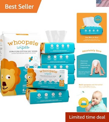 The  100% Pure Cotton Dry Baby Wipes   Ultra Soft, Unscented, Chemical-Free W...