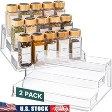 3 Tier Acrylic Spice Rack Organizer Kitchen Bathroom Storage Display Shelf New