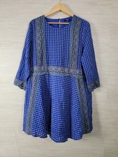 Madewell Midi Silk Dress Womens XL Multi Ascot Grid Print Lined Keyhole Back