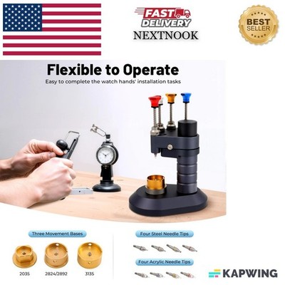 4-Pin Watch Hand Press Tool High Precision Watchmaker Repair Setting Kit