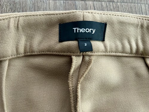 Theory Camel Smart Stretch Wool Tailored Trousers Slim Fit Straight US 2 UK 10 - Picture 14 of 21